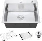 22 Inch Drop-In Kitchen Sink, SINKVINE 22" x 18" Stainless Steel Indoor and by SINKVINE