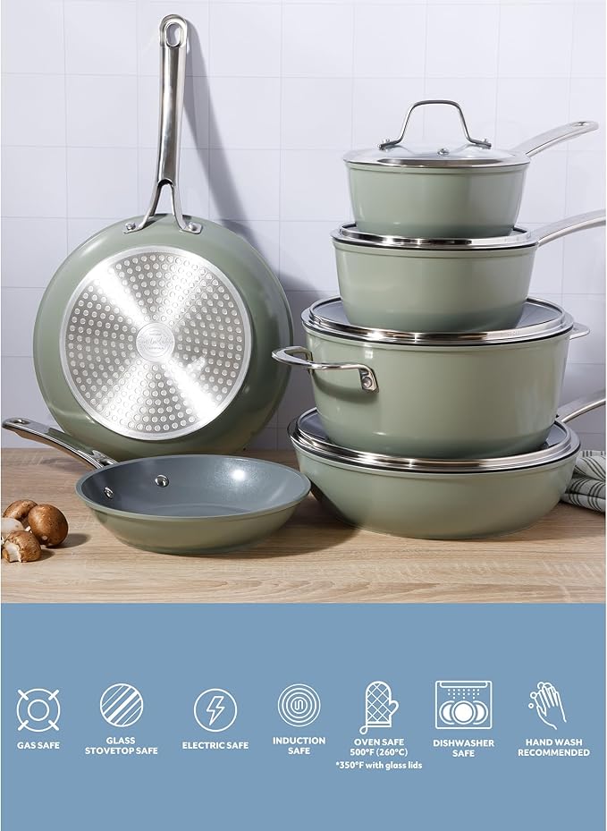 Sur La Table Kitchen Essentials Cool Commune Hard Anodized 10 Piece PFA Free - Image 4