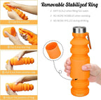 Nefeeko Collapsible Water Bottle, Reuseable BPA Free Silicone Foldable Water - Image 4