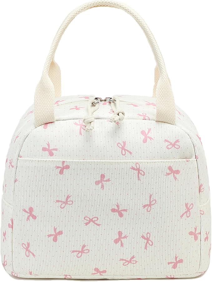 Bluboon Lunch Bag for Women Men Cute Corduroy Lunch Tote Bags Reusable - Image 9