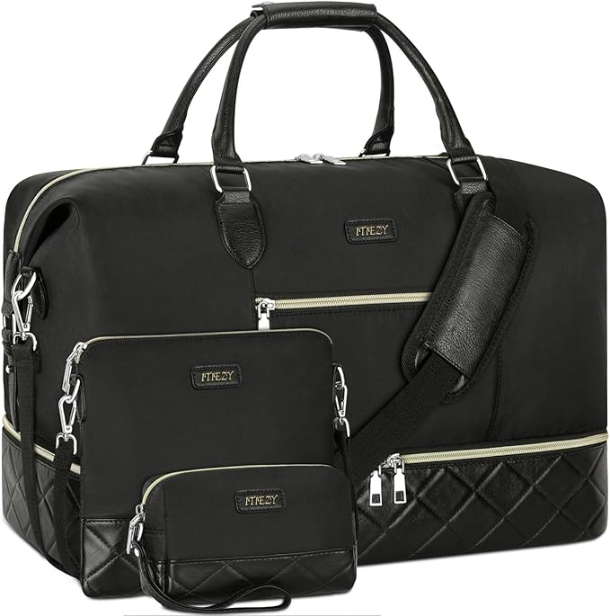Weekender Bag for Women, Travel Duffel Bag Carry On Overnight Bag by ITIEZY