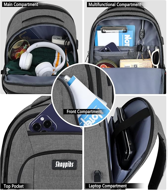 Backpack for Men Women, Travel School Backpacks for Teen Boys, Bookbag - Image 4