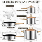 13-Piece Stainless Steel Cookware Set - Image 2