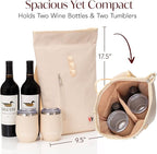 Two Bottle Rolltop Wine Tote Bag – Stylish PU Leather Wine Backpack - Image 3
