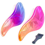 WYNK Gentle Detangling Hair Brush for Adults & Kids – 2 Pack, Painless for Wet or Dry Curly/Straight Hair, Reduces Breakage, Comfortable Scalp Feel