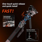 COMAN One-Click Lifting Carbon Fiber Monopod, 69‘’ Camera Monopod - Image 6
