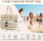 LEDAOU Beach Bag Waterproof Sandproof Women Tote Bag Pool Bag - Image 7