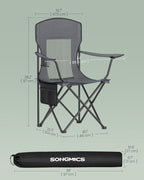 SONGMICS Breathable Camping Chairs, Foldable Outdoor Chairs Set of 2, High Back - Image 3