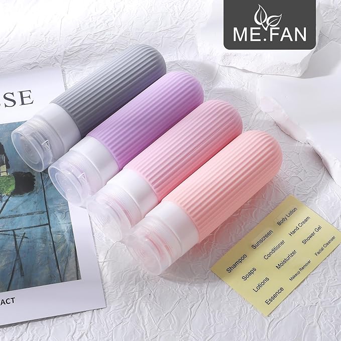 ME.FAN Travel Bottles for Toiletries, TSA Approved 3oz Silicone Journey Size - Image 7