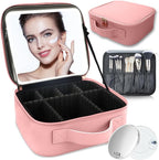 Makeup Bag with Led Mirror, Travel Makeup Organizer with 3 Color Setting & 10X by SUILU