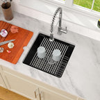 Dcolora 18 In. Wet Bar Sink Granite Composite Undermount Kitchen Sink Black - Image 3