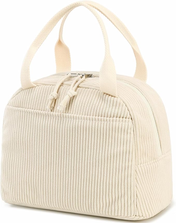 Bluboon Lunch Bag for Women Men Cute Corduroy Lunch Tote Bags Reusable by BLUBOON