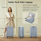 Hanke 24 Inch Luggage with Cup Holder and Charge, Top Opening Hard Shell - Image 2