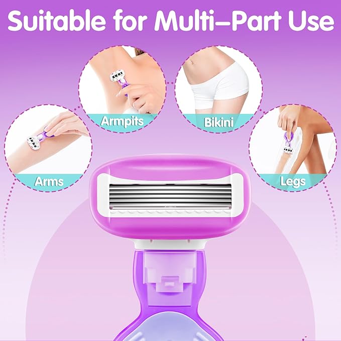 DreamGenius Travel Razors for Women Include 1 Handle and 5 Cartridges, Extra - Image 6