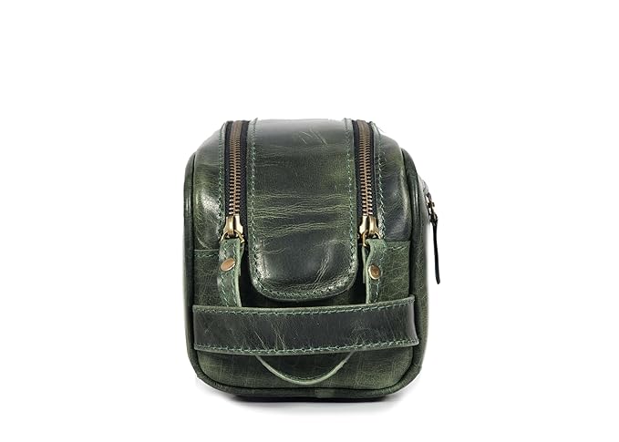 10" Premium Leather Toiletry Travel Pouch - Image 8