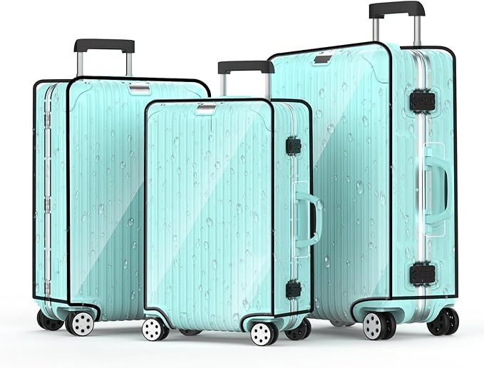 3 Pieces Clear Luggage Cover Protectors, 0.4mm Thicken PVC Suitcase Covers by YHOUSE