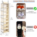 2 Pack Large-Sized Hanging Shoe Organizer 8-Shelf, Hanging Closet Organizer - Image 3