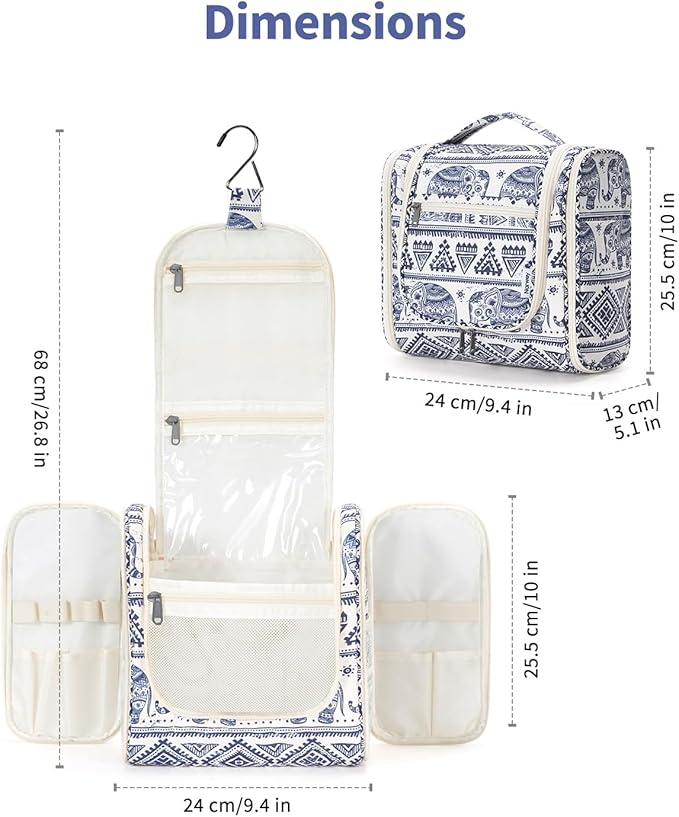 Narwey Hanging Toiletry Bag for Women Travel Makeup Bag Organizer Toiletries - Image 5