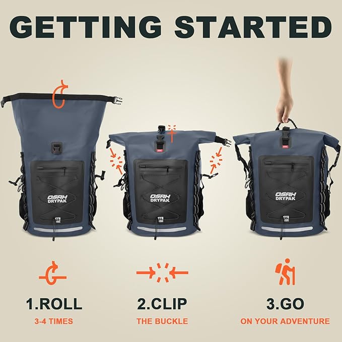 Waterproof Backpack Dry Bag 35L/55L/85L – Heavy Duty Roll-Top Hiking Backpack - Image 6
