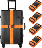 BILIONE 4 Pack Luggage Straps 79" Long Belts Keep Suitcase Secure While by BILIONE