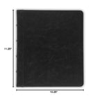 Vintage Leather 3 Ring Binder 0.5 Inch Round Ring (Full Size - No Zipper / 0.5 Inch / Black)