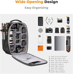 K&F Concept Camera Backpack, Hardshell Photography DSLR Camera Bag - Image 2