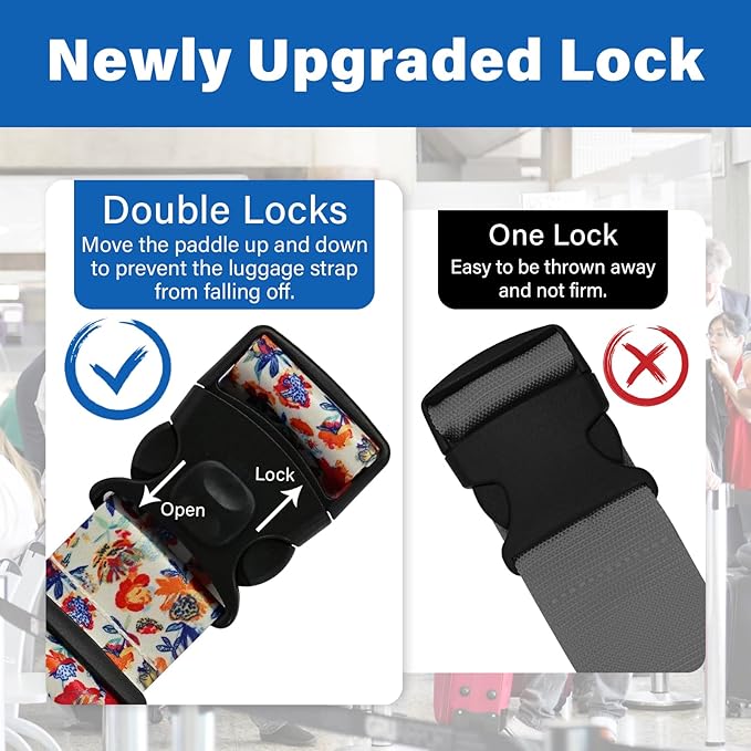 Luggage Straps for Suitcases, Travel Adjustable Belt - Image 3