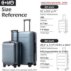 Coolife Luggage Suitcase Piece Carry On ABS+PC Spinner Trolley - Image 7