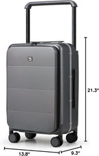 Hanke Top Opening Carry On Luggage, 20 Inch Zipperless Aluminum Frame Wide - Image 10