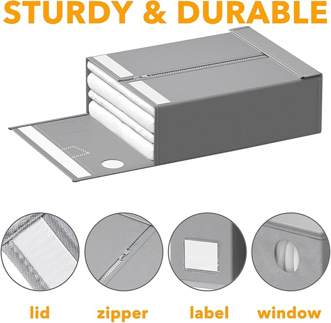 SpaceAid 12 Pack Bed Sheet Organizers and Storage, Foldable Sheet Organizer - Image 6
