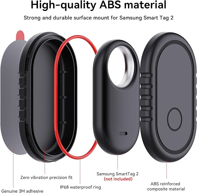 4 Pack for Samsung Smart Tag 2 Adhesive Mount, ABS Waterproof Case - Image 2