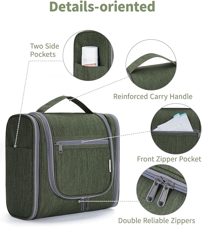 Narwey Hanging Toiletry Bag for Women Travel Makeup Bag Organizer Toiletries - Image 6