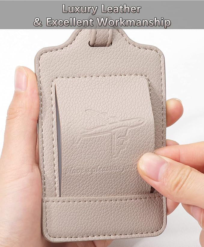 Teskyer Luggage Tags, 3 Pack Premium PU Leather Luggage Tags - Image 3