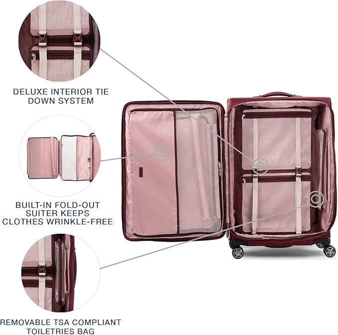 Travelpro Platinum Elite Softside Expandable Checked Luggage, 8 Wheel Spinner - Image 5