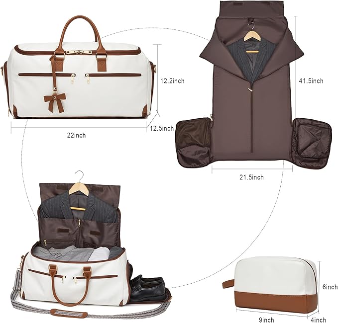 Carry On Garment Bag for Travel, Convertible Travel Garment Bag for Men Women - Image 2