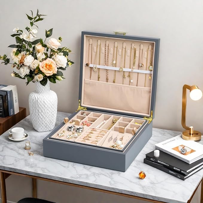 2-layer jewelry box，Jewelry Organizer - Image 6