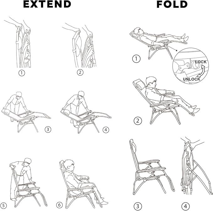 Oversized Padded Zero Gravity Lounge Chair Set of 2, Foldable Patio Anti - Image 8