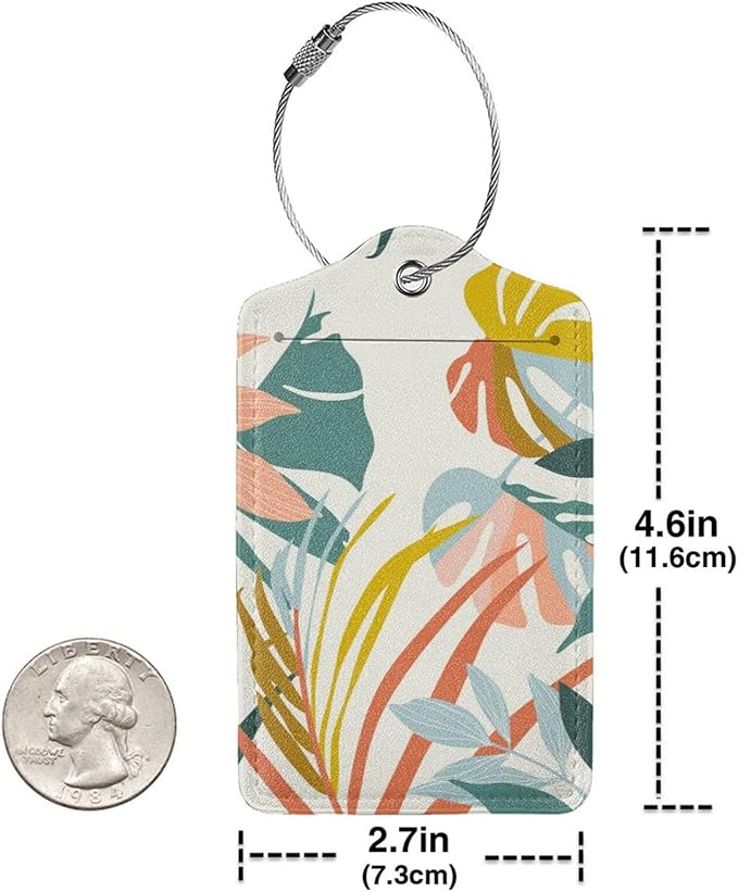 2 Pcs Boho Foliage Botanical Luggage Tag - Image 2