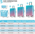 LARVENDER Luggage Sets 5 Piece Hardside Expandable Suitcase - Image 7