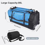Rolling Duffle Bag with Wheels, 86L 30”Folding Duffle Backpack with 2 Wheels - Image 4