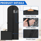 70" Long Garment Bags for Travel Dress, 2 Pack Dress Bags for Gowns, Garment - Image 3