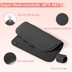Quccefods Heat Resistant Mat Large Silicone Hot Hair Tools Holder for Curling Irons Flat Iron Hair Straightener Mat Portable Vanity Pad Accessories/Organizer