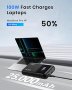 INIU Power Bank, 25000mAh 100W USB C Laptop Portable Charger, PD QC Fast - Image 2