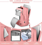 Travel Laptop Backpack for Women, 50L Expandable Extra Large Backpack, Carry On - Image 5
