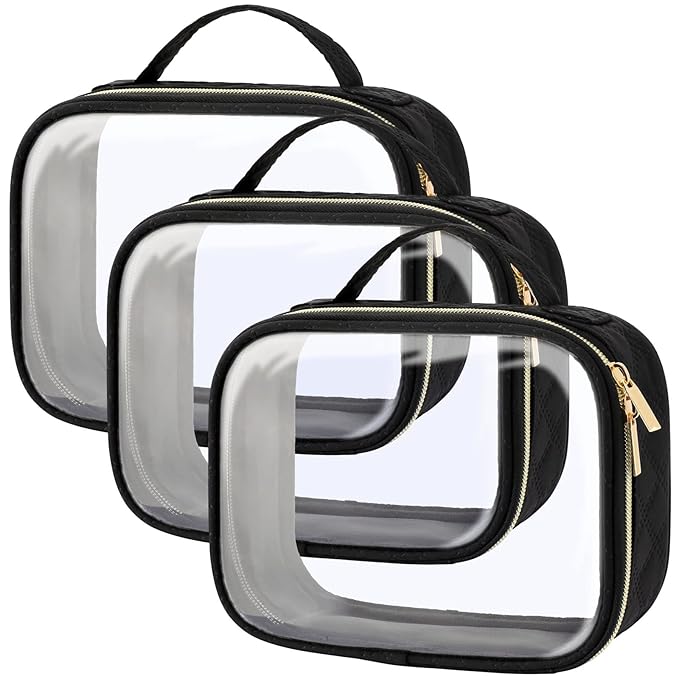 PACKISM TSA Approved Toiletry Bag, 3 Pack Clear Makeup Bags by Packism