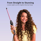 1/2 Inch Curling Wand for Long Hair, Extra Long Barrel Ceramic Half Inch Curling Wand, 7 Adjustable Heats, 110-240V Dual Voltage Small Barrel Curling Iron Wand, 60 Minutes Auto Shut Off