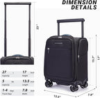 Verage Carry On Luggage with Wheels, 15 Inch Underseat Spinner Luggage Pro - Image 8