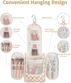 Narwey Small Checkered Hanging Travel Toiletry Bag - Image 3