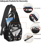 SUPLUCHOM Sling Bag Black White Butterfly Moon Tarot Black White Butterfly Moon - Image 4
