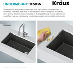 KRAUS Forteza 32-inch Granite Undermount Single Bowl White Kitchen Sink - Image 4